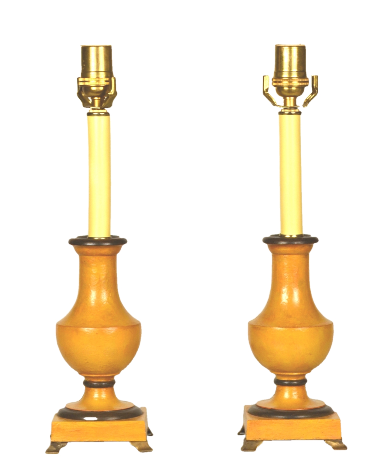 Pair of Turned Wood Baluster Lamps