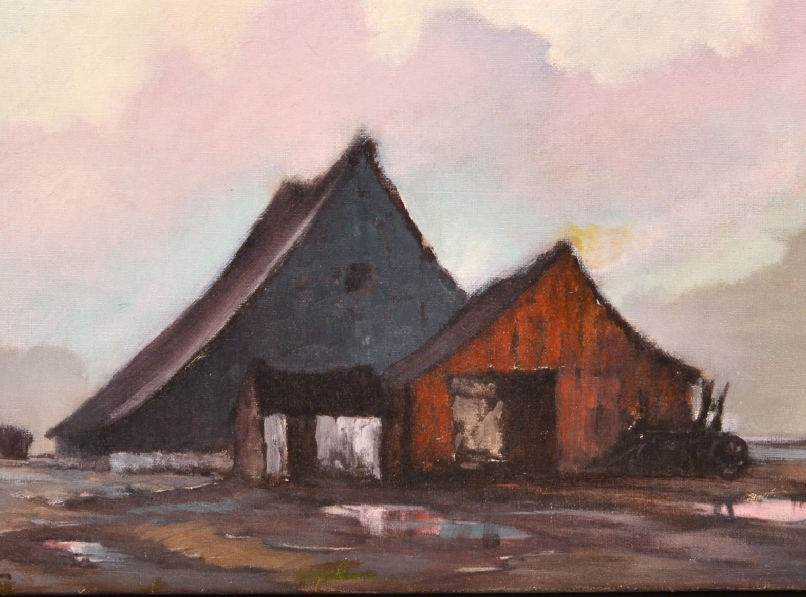 Oscar Daniel Soellner (1890-1952)  "Landscape with Barns"