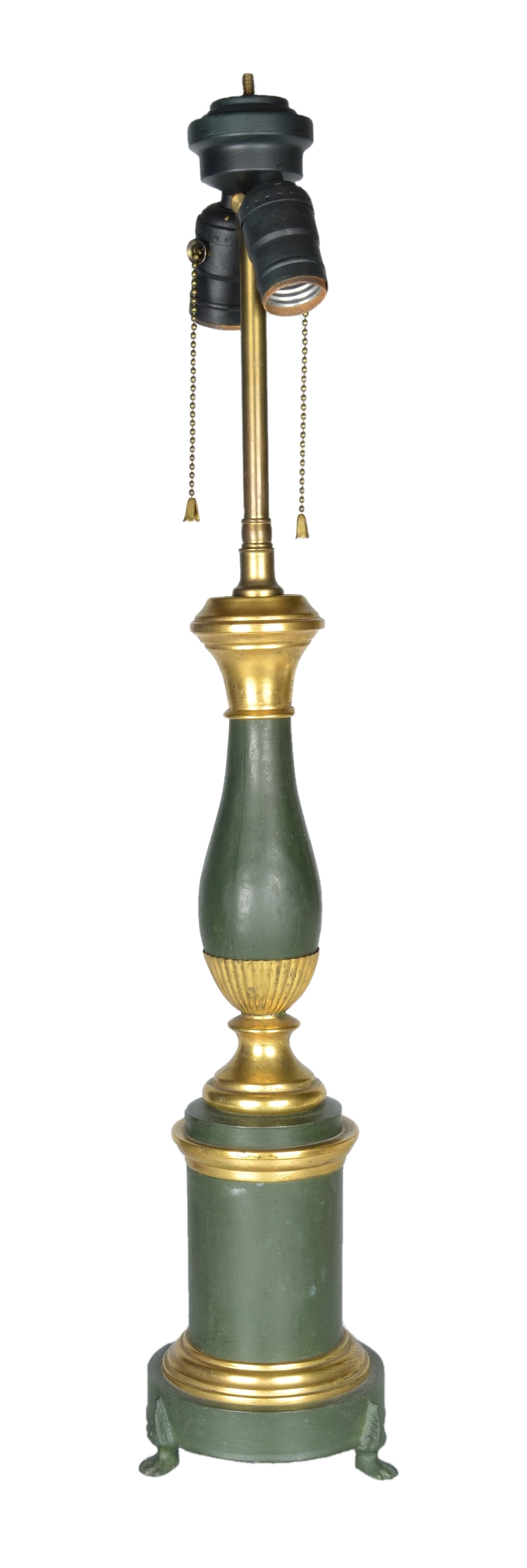 Green Tole Lamp, 19th c.