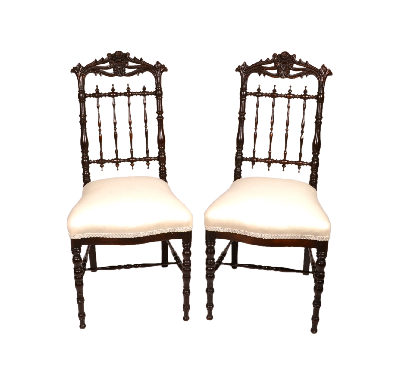 Fine Pair of Victorian Rosewood Side Chairs