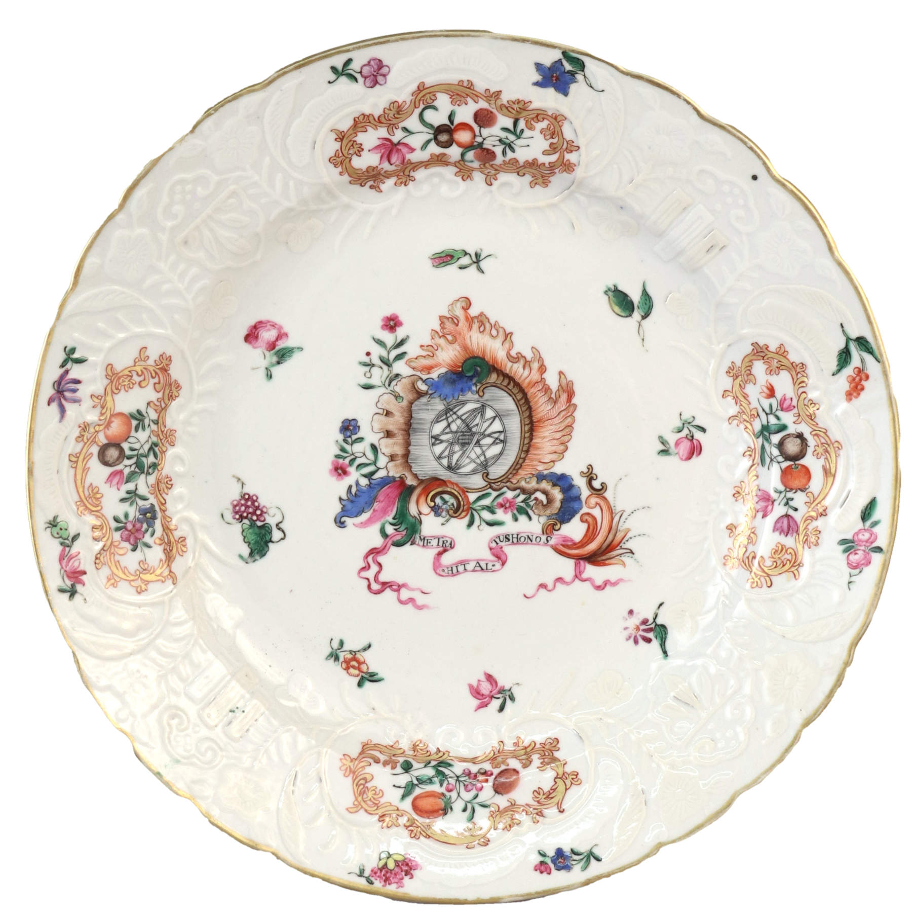 Chinese Export Porcelain Armorial Plate, c. 1760