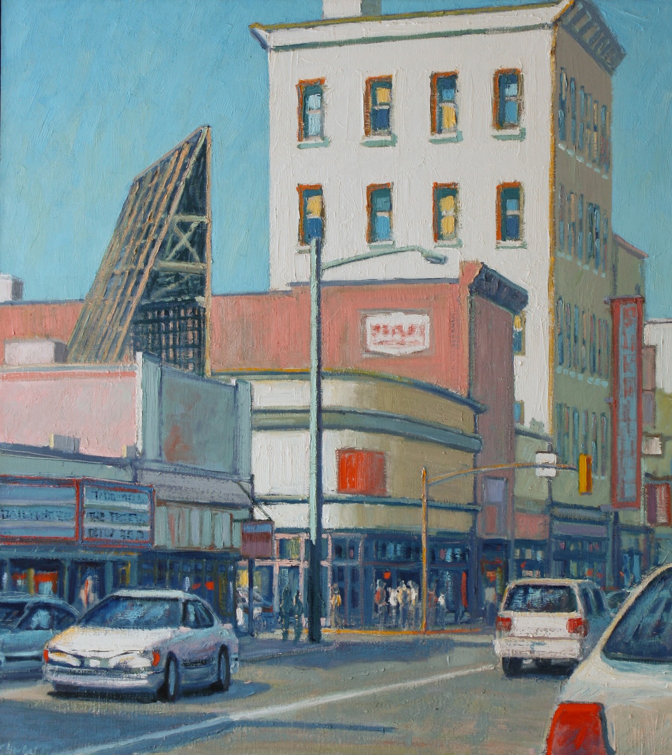 City Street with Curved Building  38"x34"