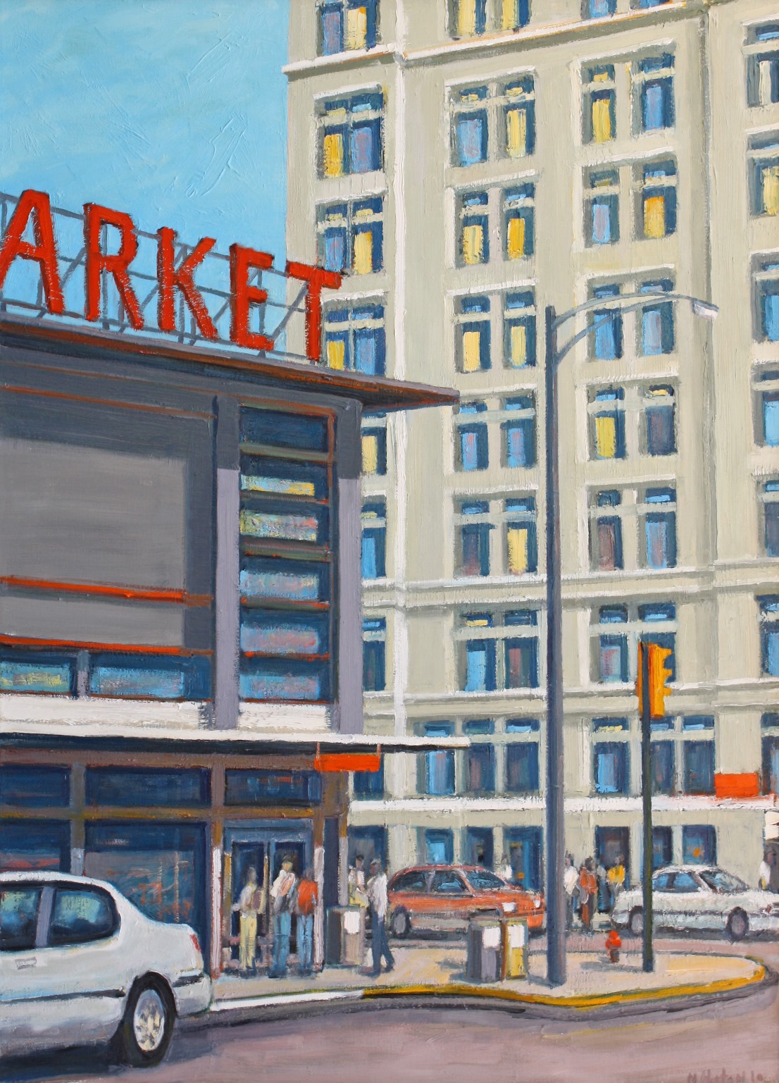 Market by White Building 50" x 36"