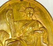 View 3: Gilded Copper Plaque Lady Liberty Republique Francaise