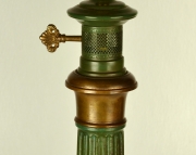 View 3: Pair of Green Tole Column Lamps