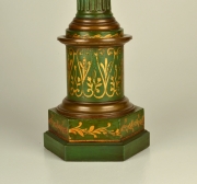View 4: Pair of Green Tole Column Lamps