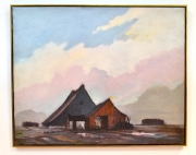 View 1: Oscar Daniel Soellner (1890-1952)  "Landscape with Barns"