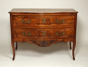 View 2: Louis XV Walnut Serpentine Chest of Two Drawers