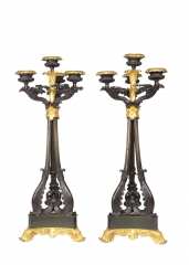 View 1: Pair of Louis-Philippe Bronze and Ormolu Candelabra, c. 1840
