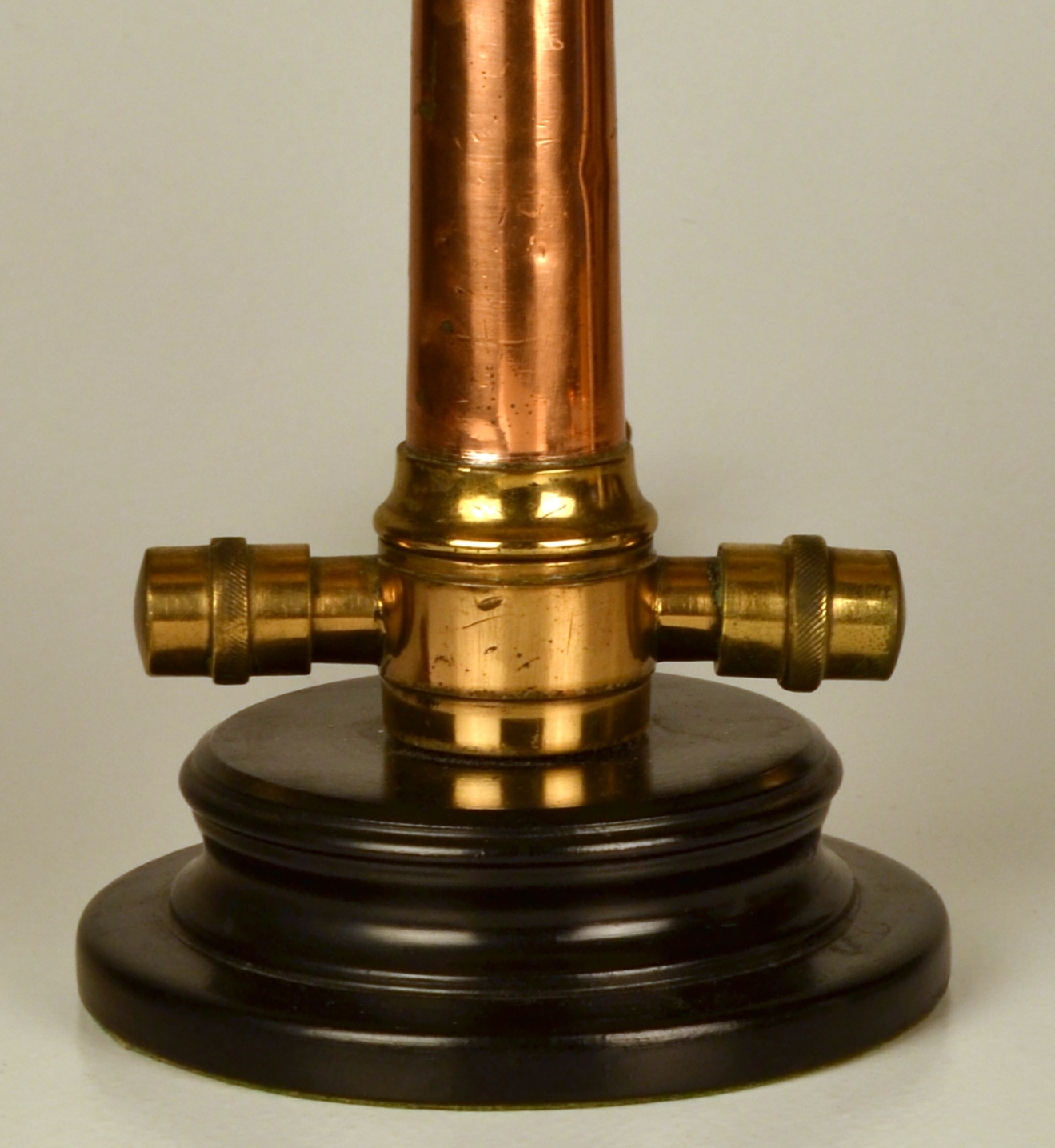 Robert Morrissey Antiques Copper and Brass Fire Hose Nozzle Lamp