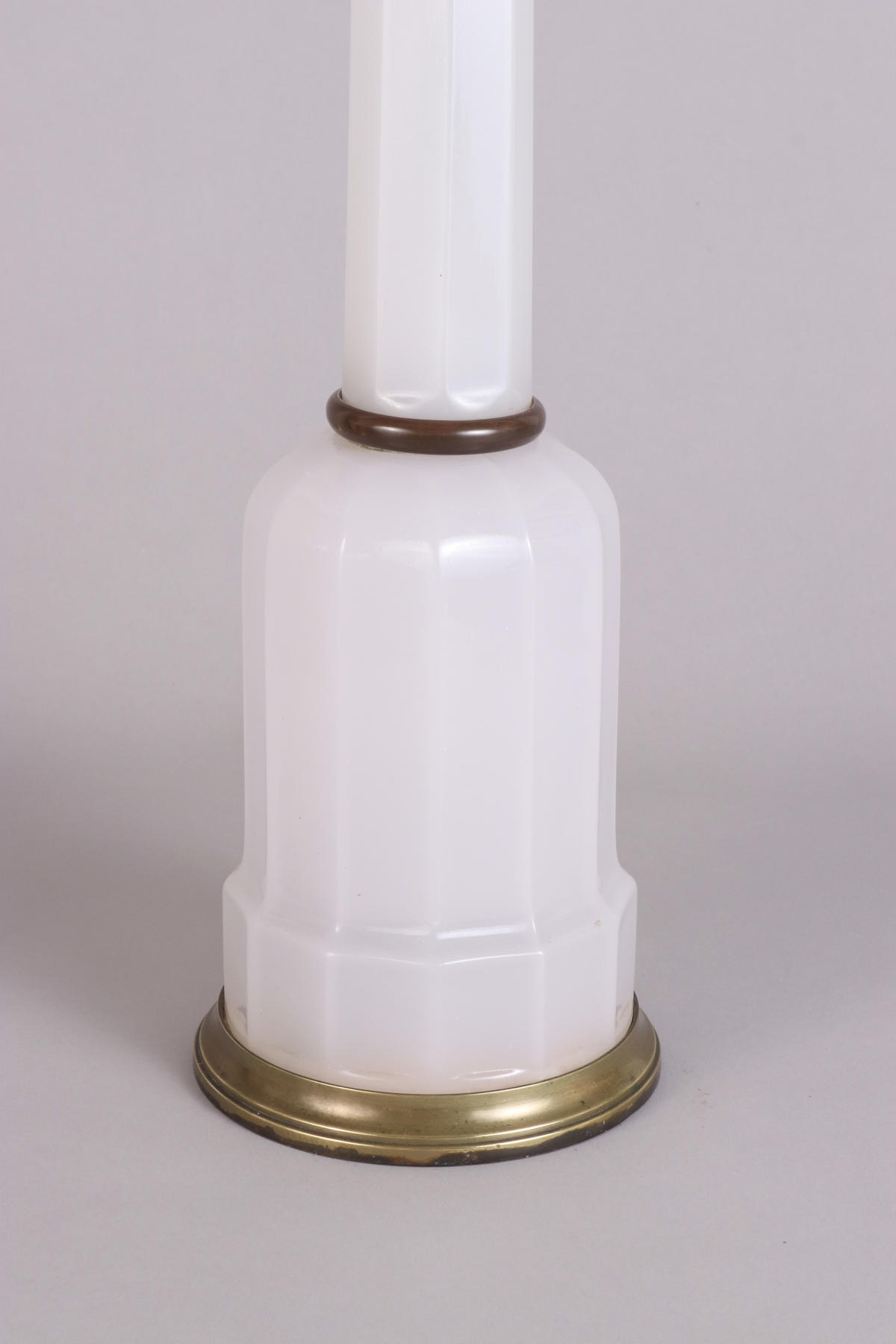 White Opaline Column Lamp, 19th c.