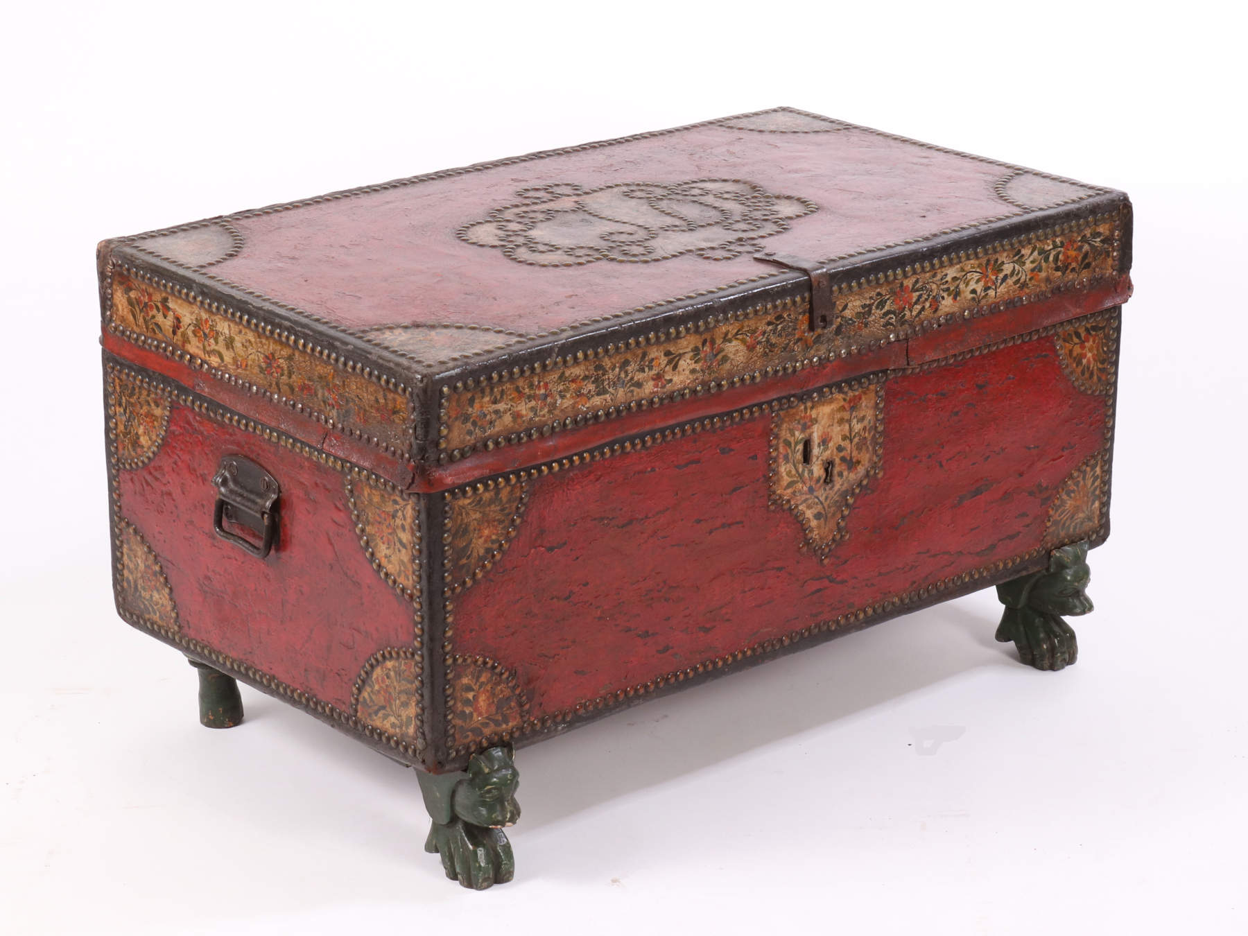 Chinese Export Leather Trunk, c. 1820
