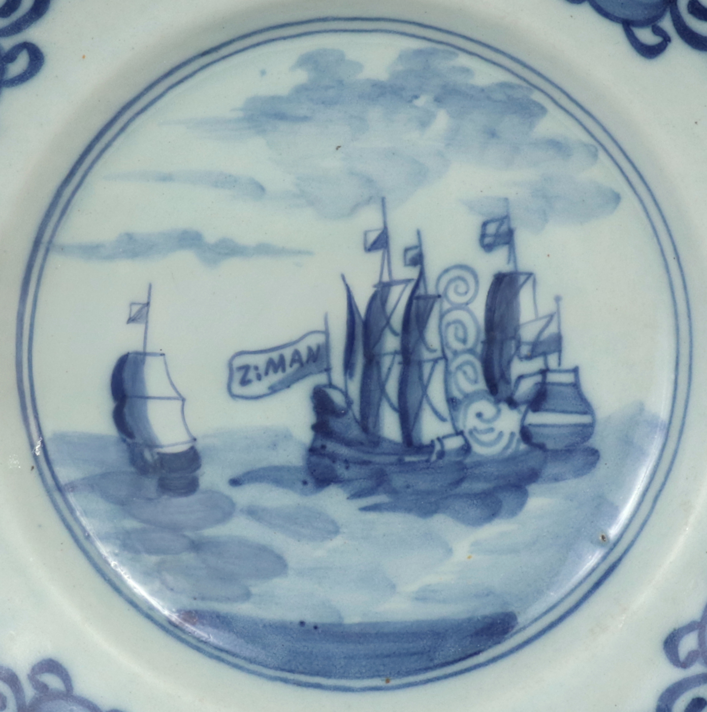 Delft Plate Commerating the Battle of Dogger Bank, c. 1781