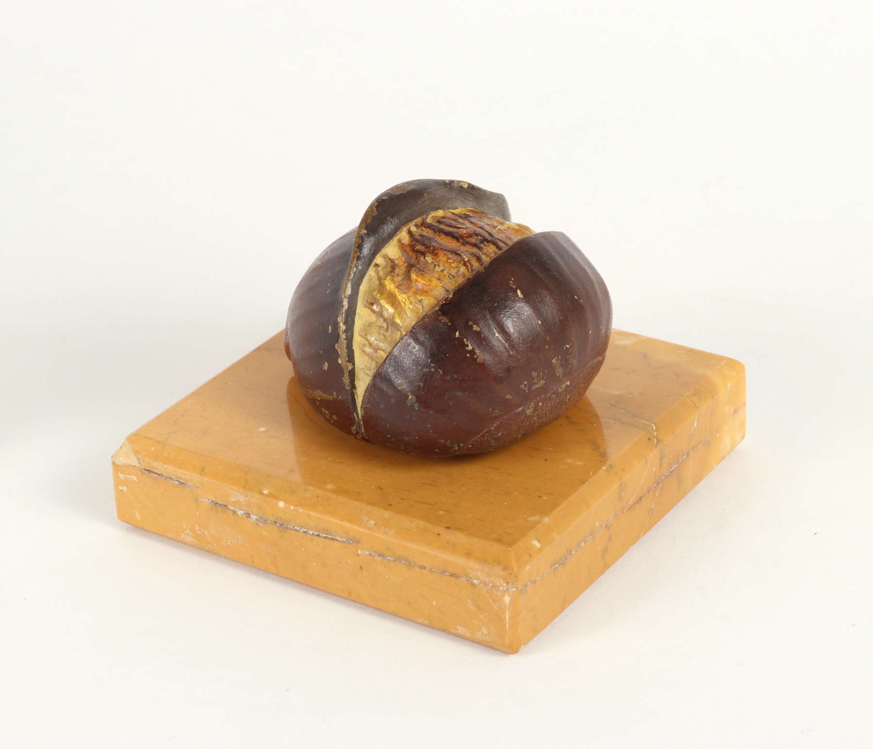 French Painted Bronze Chestnut, Mid 19th c.