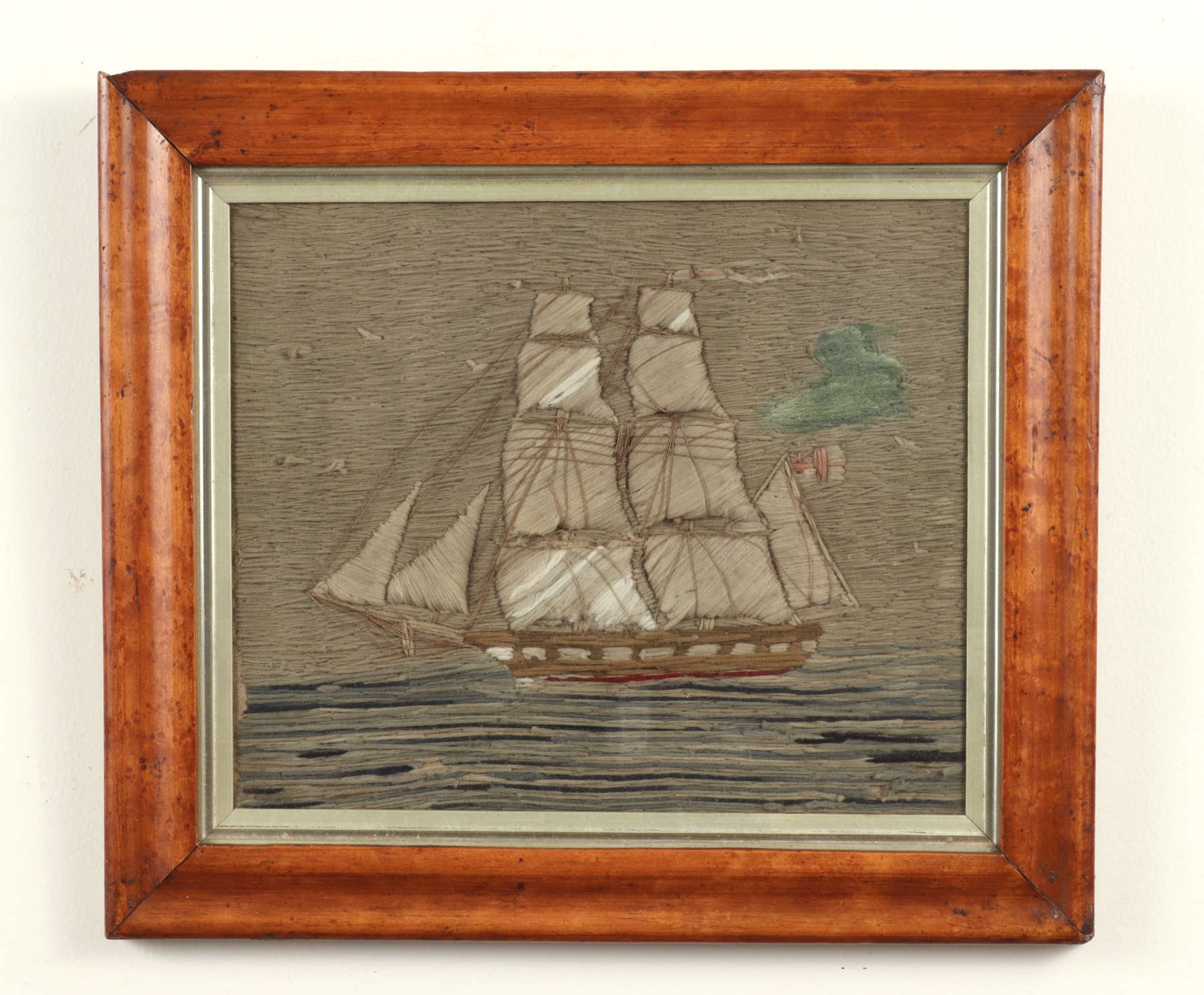 British Sailor's Woolwork Ship Picture (Woolie), 19th c.