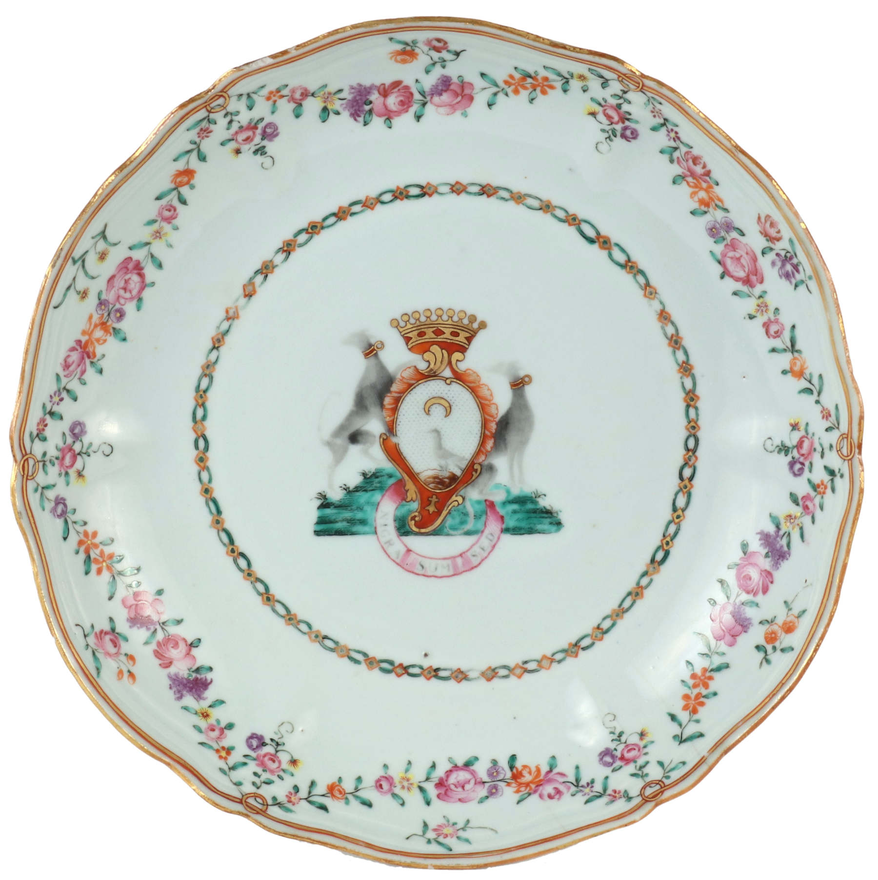 Chinese Export Armorial Shallow Bowl, c. 1765