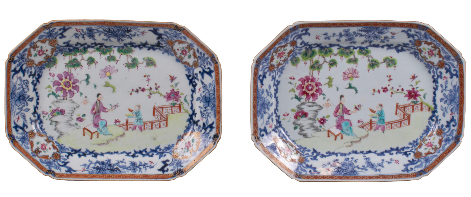 Pair of Chinese Export Platters from the Van Cortlandt Service, c. 1770