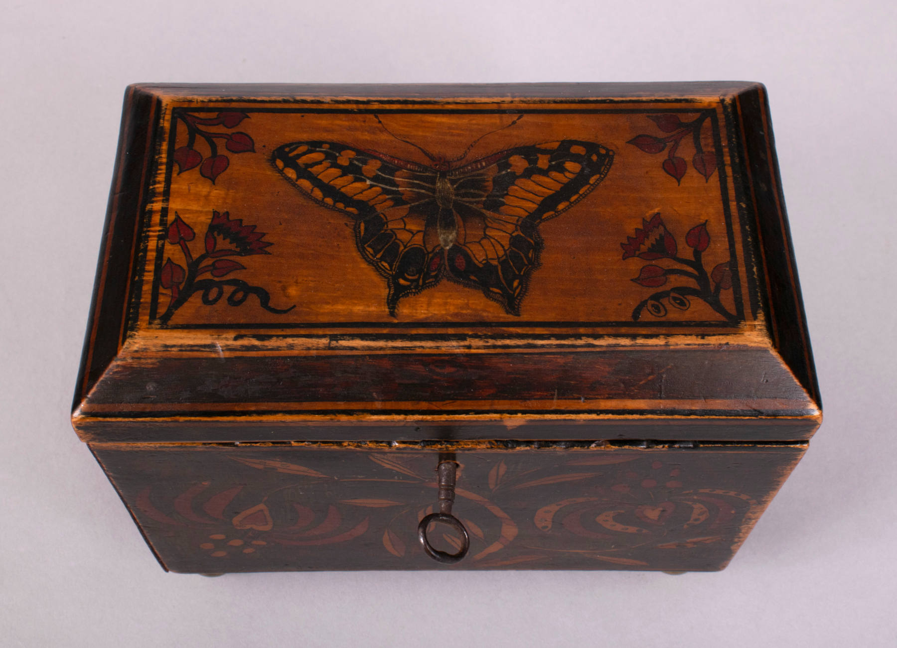Regency Painted Tea Caddy, c. 1810-20