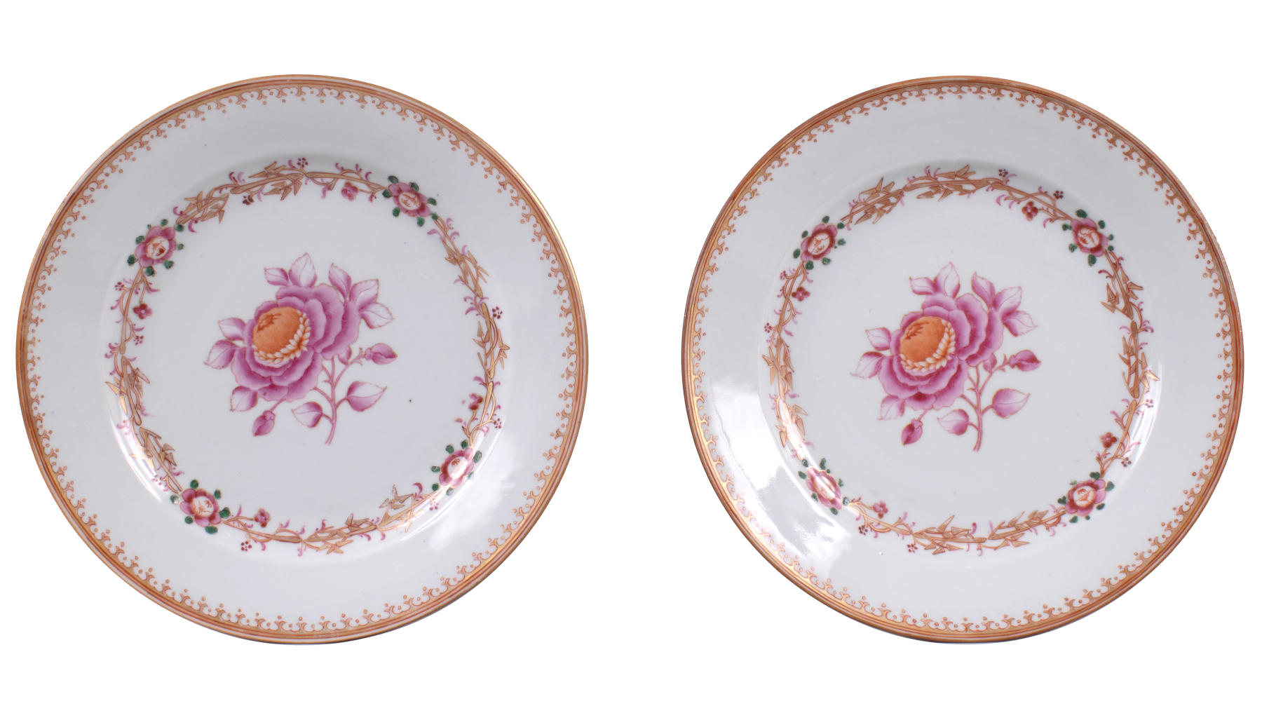 Pair of Chinese Export Plates from the Abigail Adams Service, c. 1780