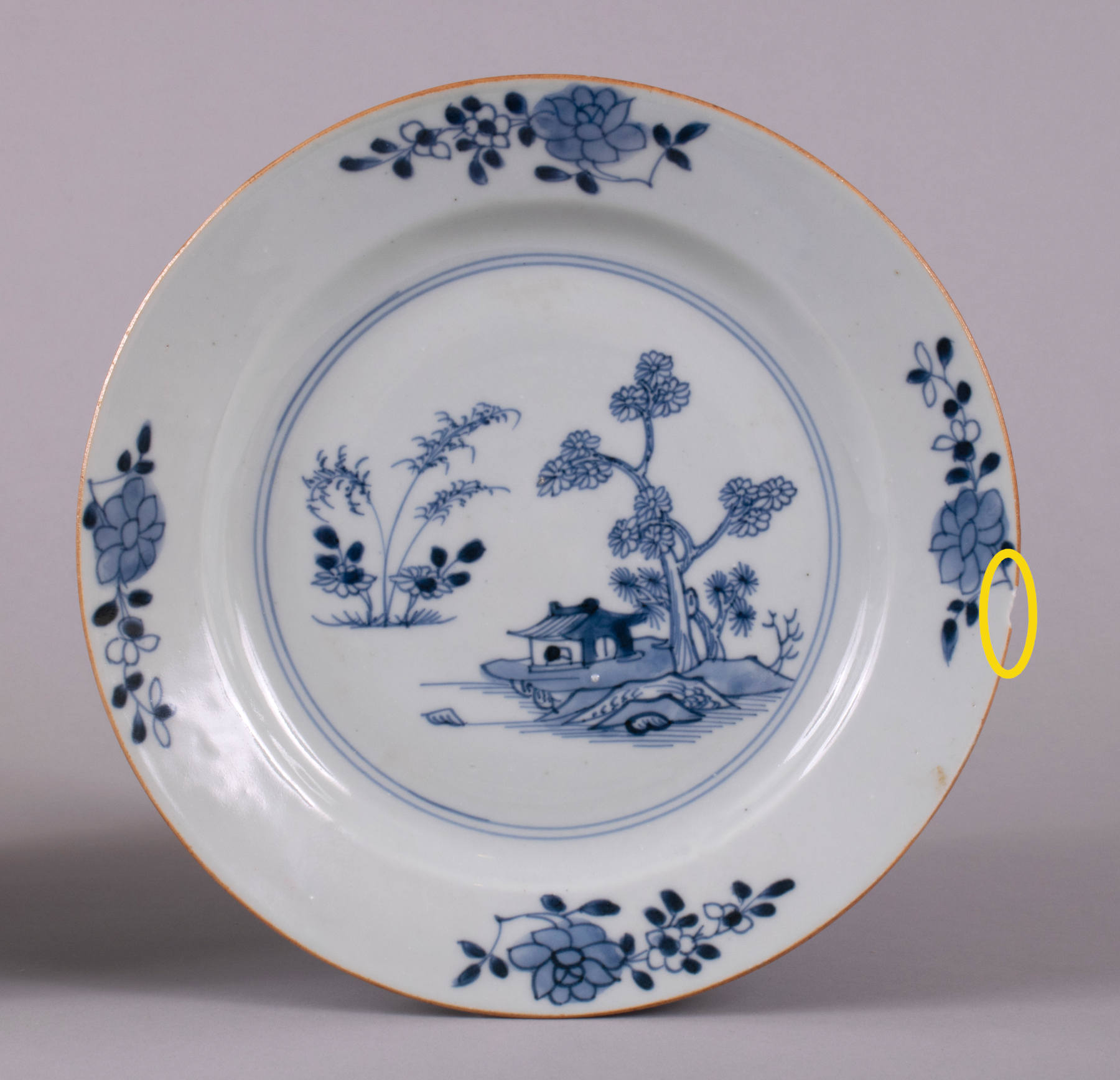 Pair of Chinese Export Porcelain Blue and White Plates, c. 1750