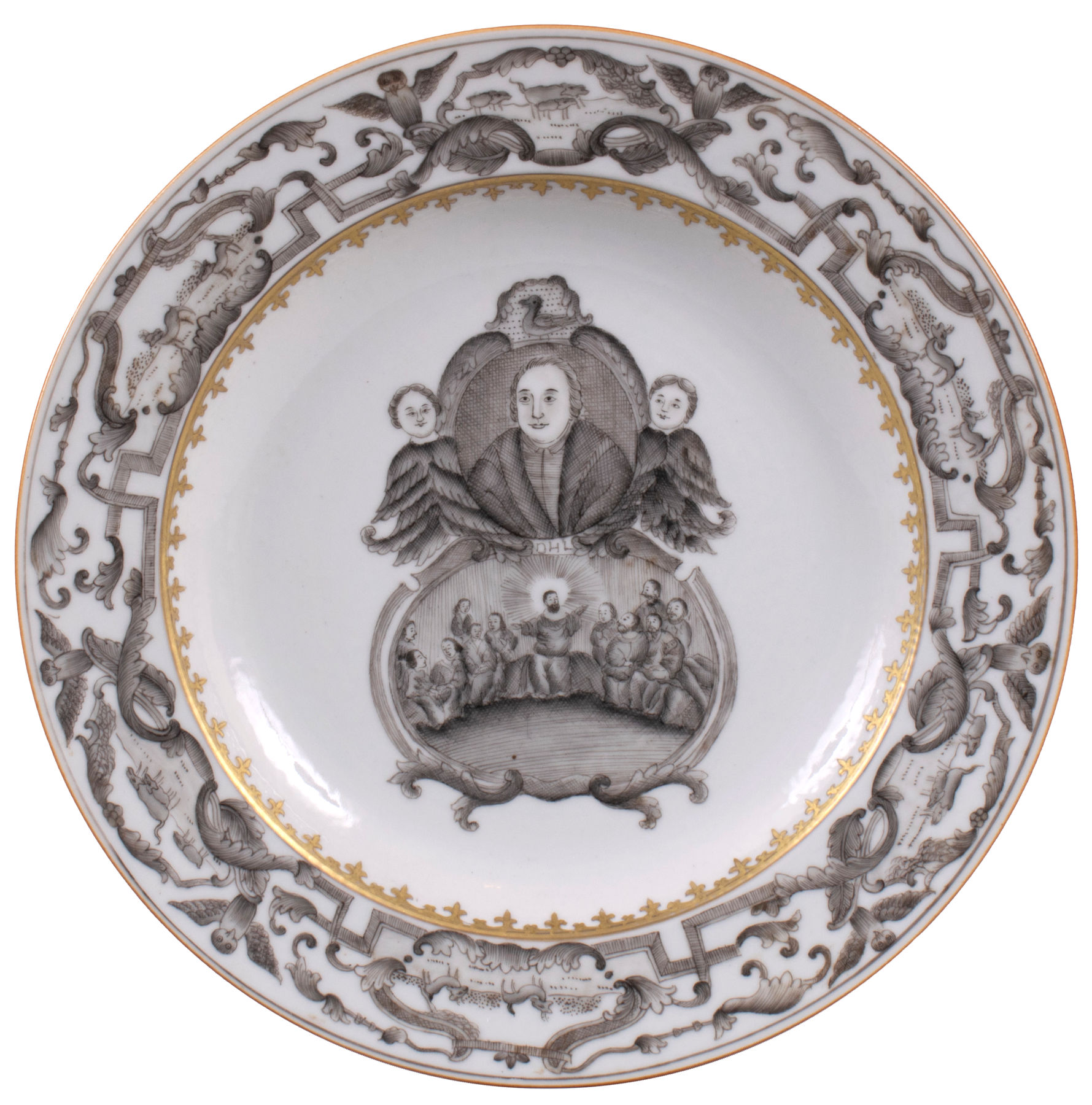 Chinese Export Plate with a Portrait of Martin Luther, c. 1745