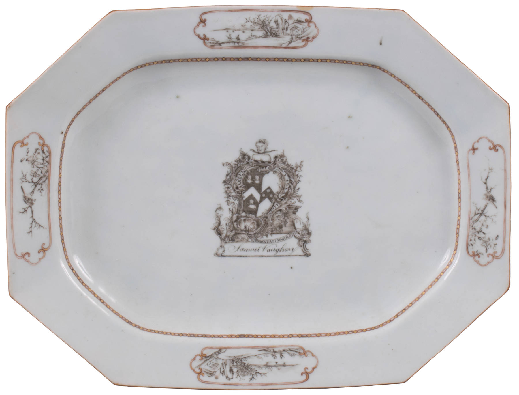 Chinese Export Armorial Platter with the Arms of Samuel Vaughan, c.1750