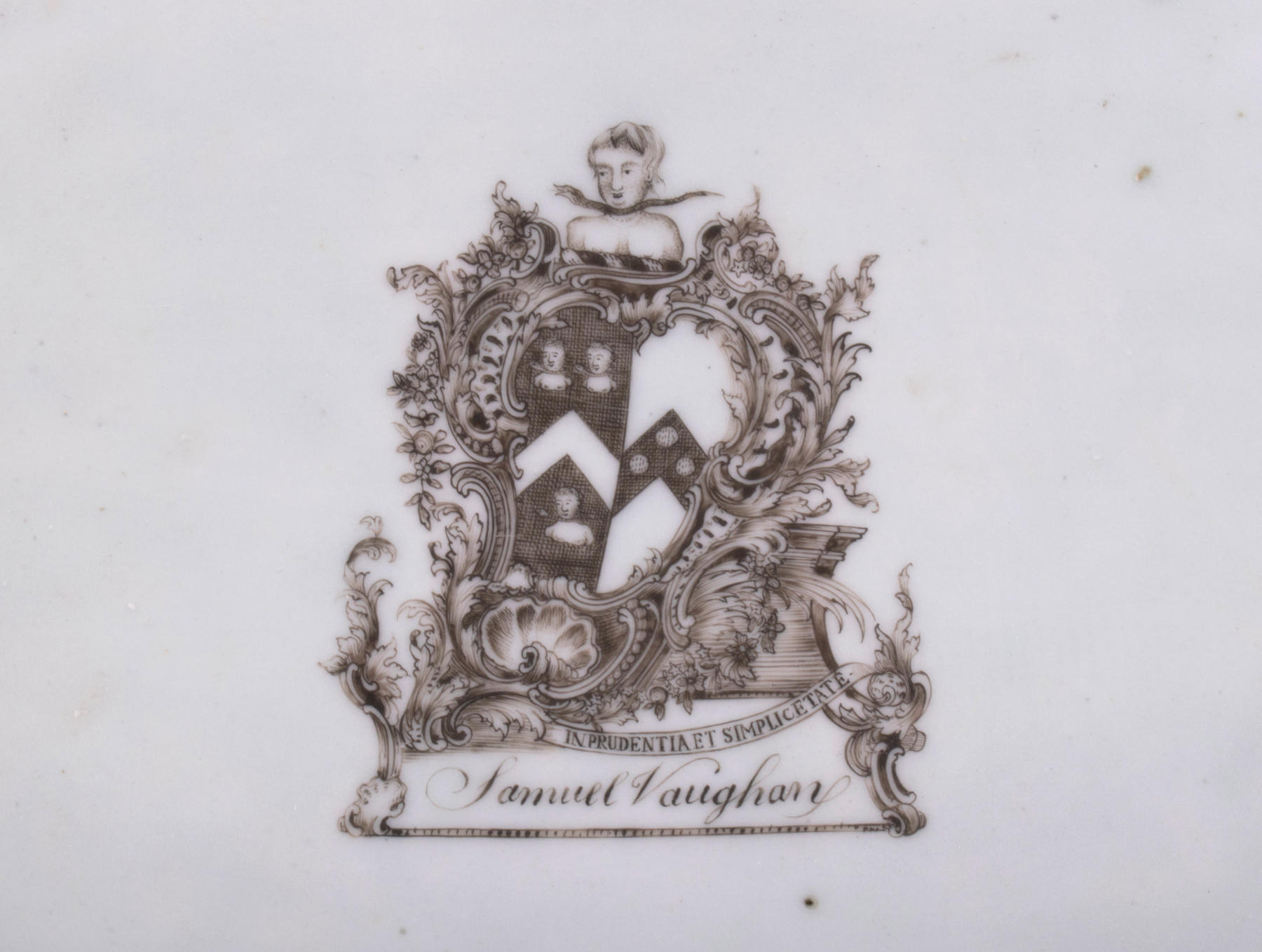 Chinese Export Armorial Platter with the Arms of Samuel Vaughan, c.1750