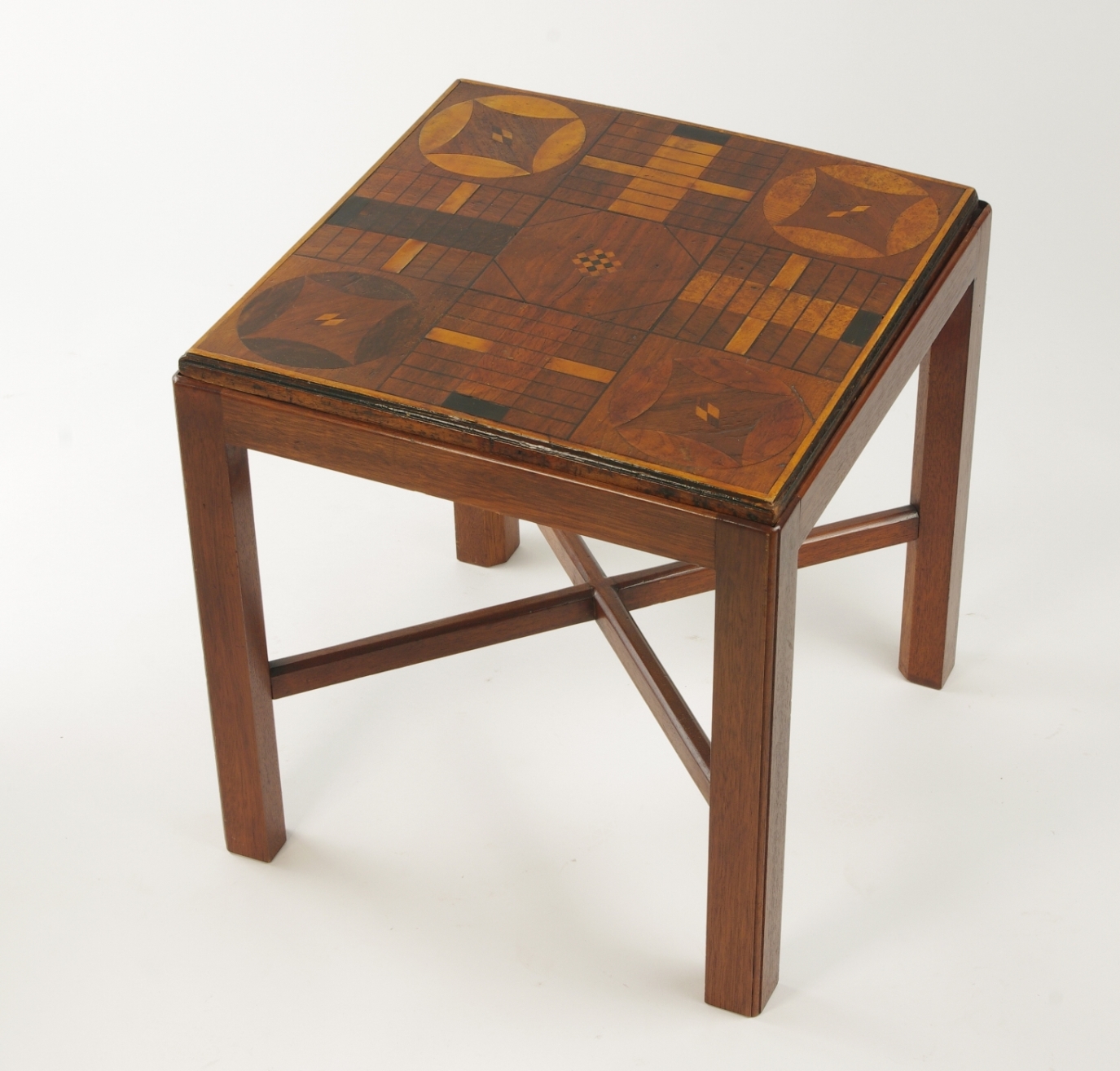 Inlaid Parcheesi Board Mounted as a Table, 19th c.