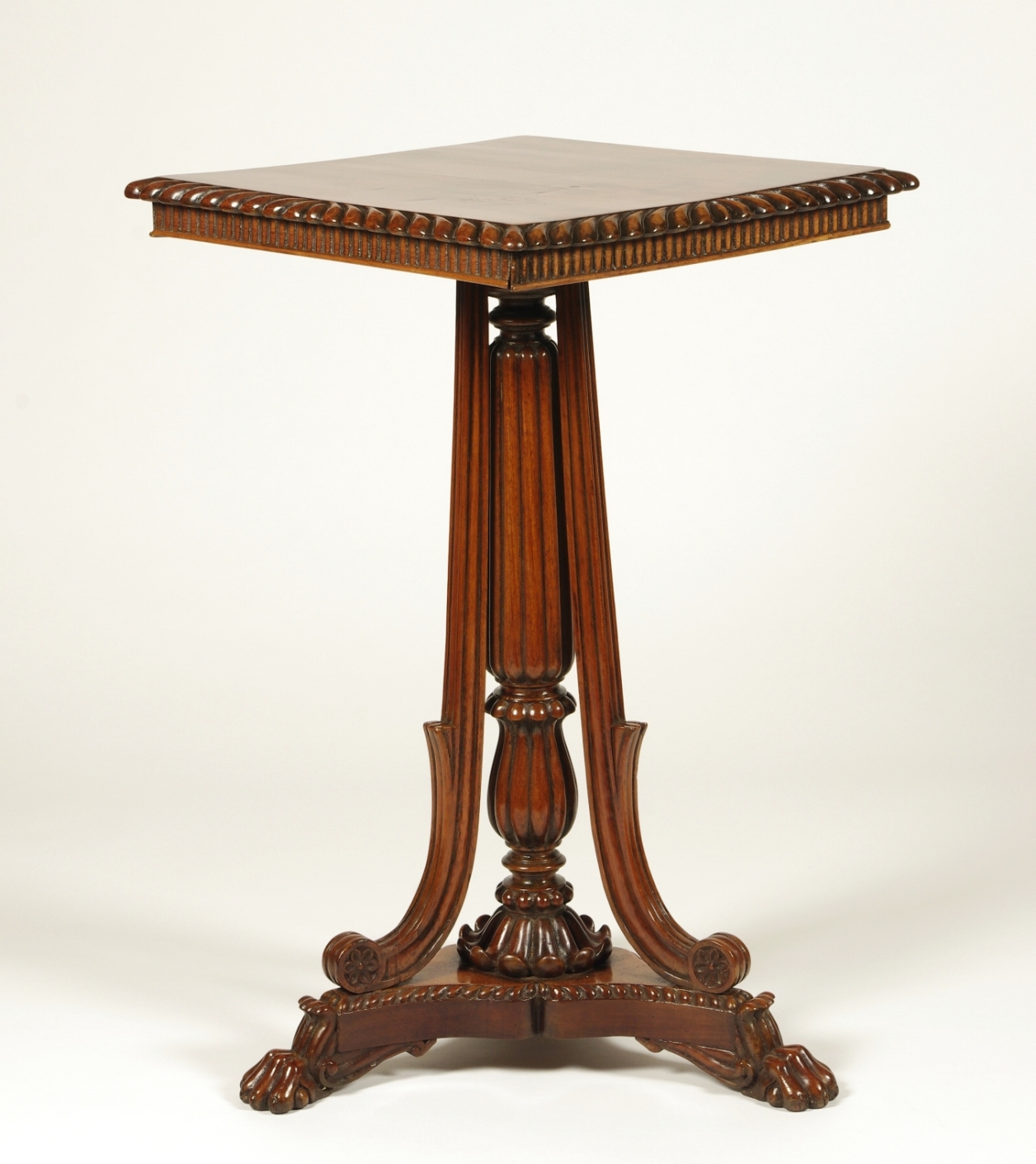 British Colonial Padouk Wood Side Table