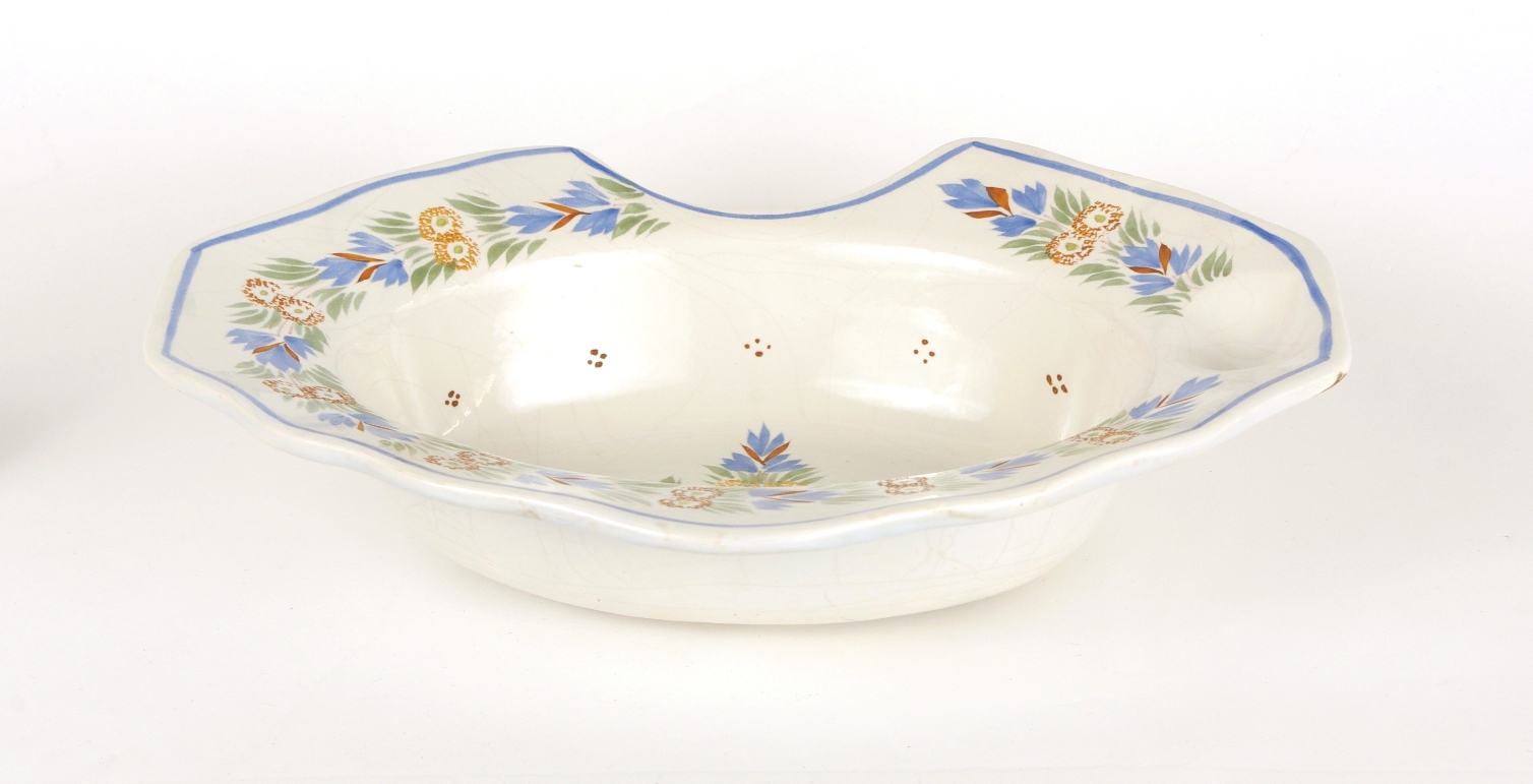 French Faience Barber Bowl, Quimper, c. 1930