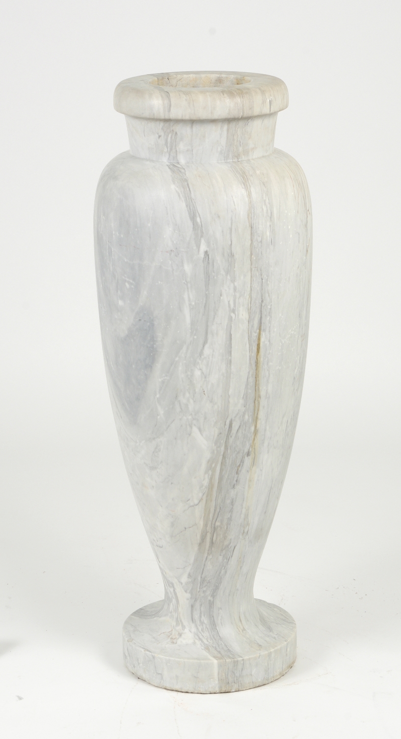 Art Deco Carrara Marble Floor Vase, c. 1930
