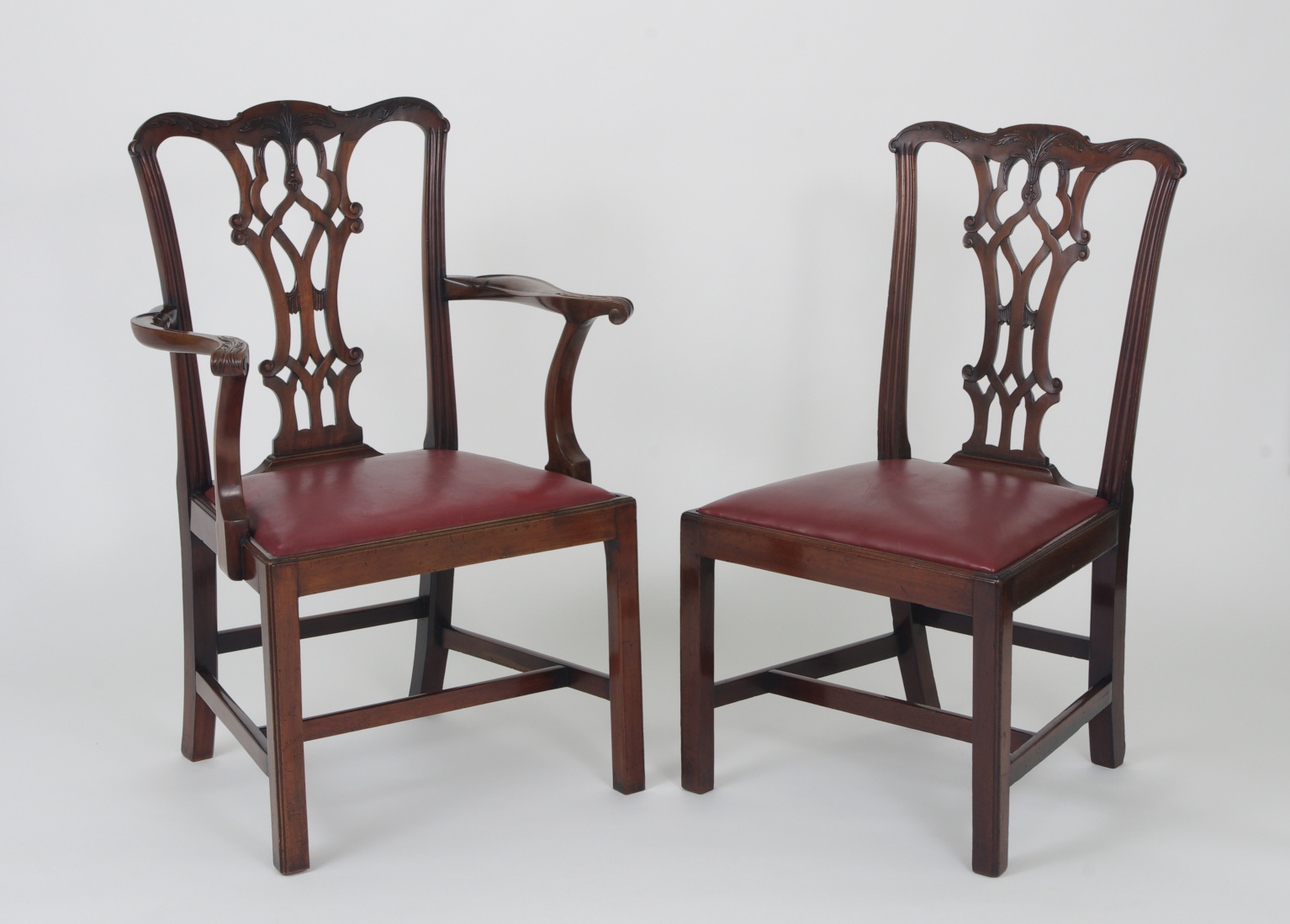 Set of Eight Chippendale Mahogany Dining Chairs (6+2), early 19th c.