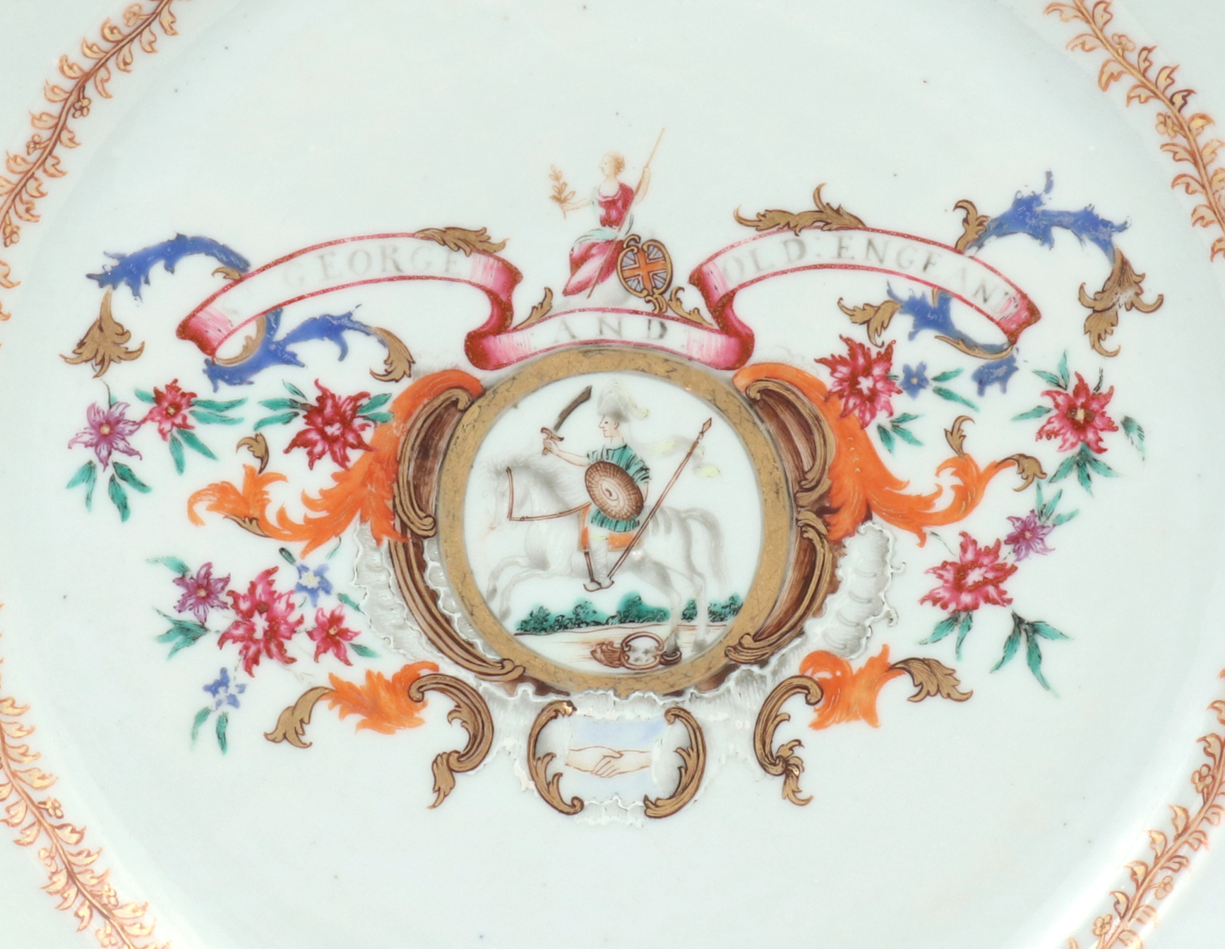 Pair of Chinese Export Armorial Plates, c. 1760