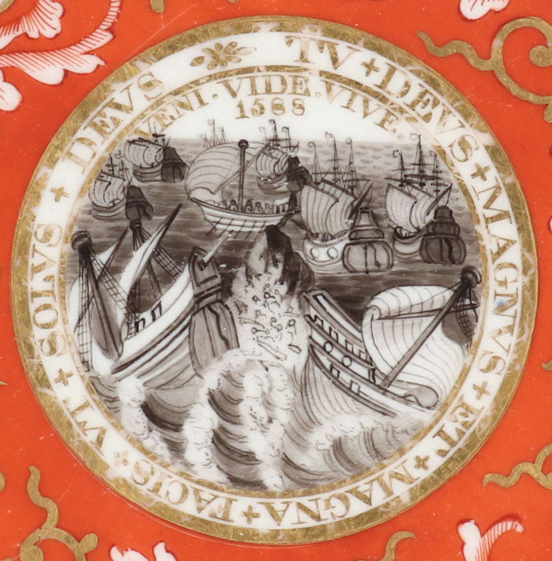 Chamberlain Worcester 'Armada' Plate, c.1800