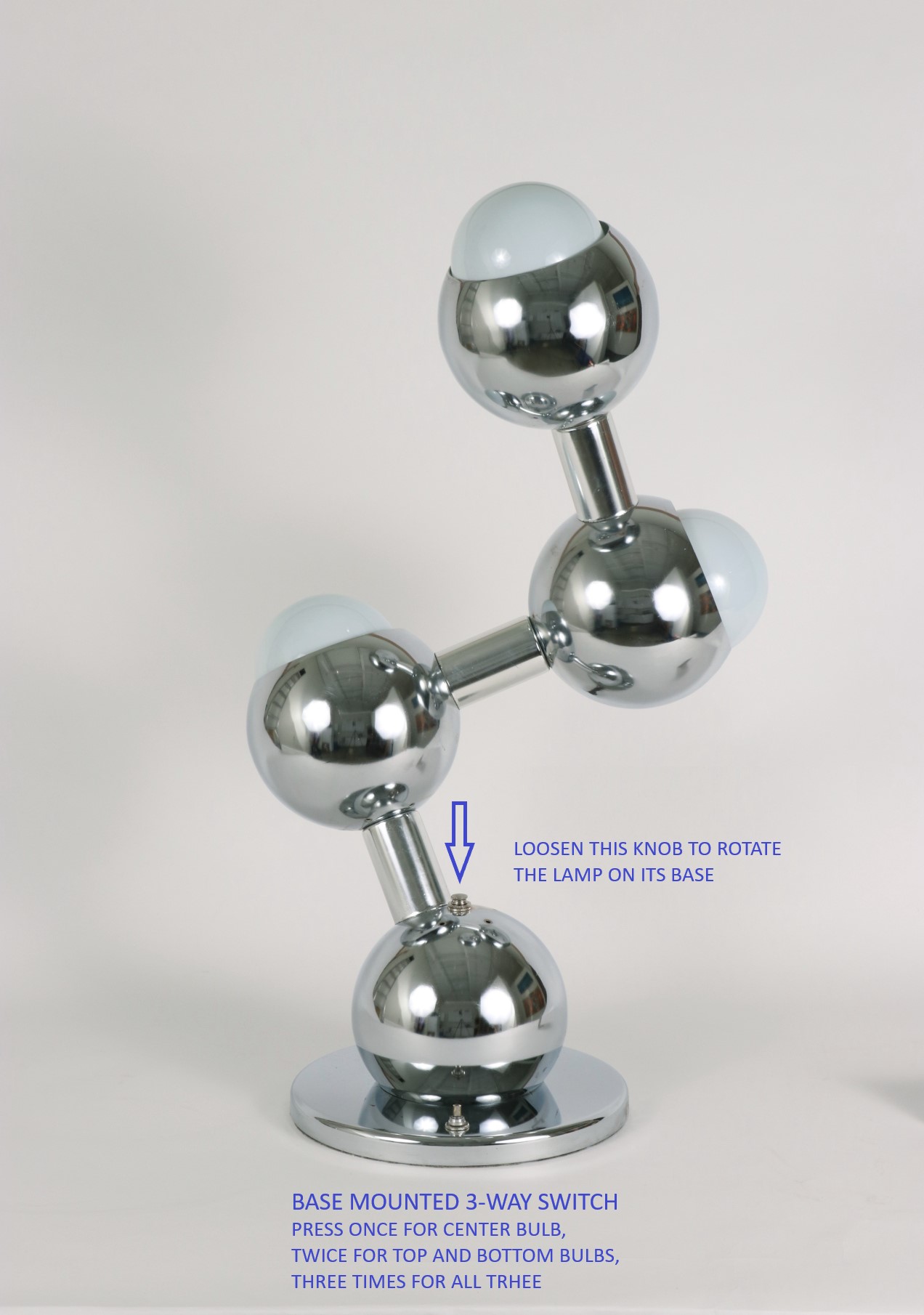 Pair of Chrome "Molecule" Lamps, c. 1970
