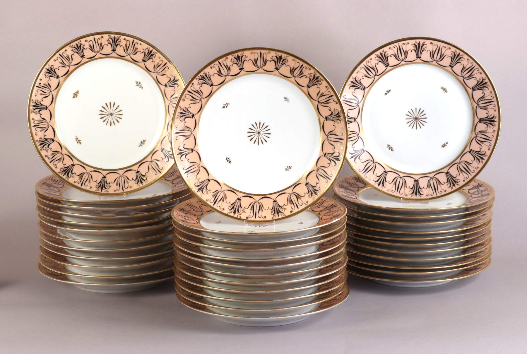 36 Old Paris Porcelain Plates, c. 1820