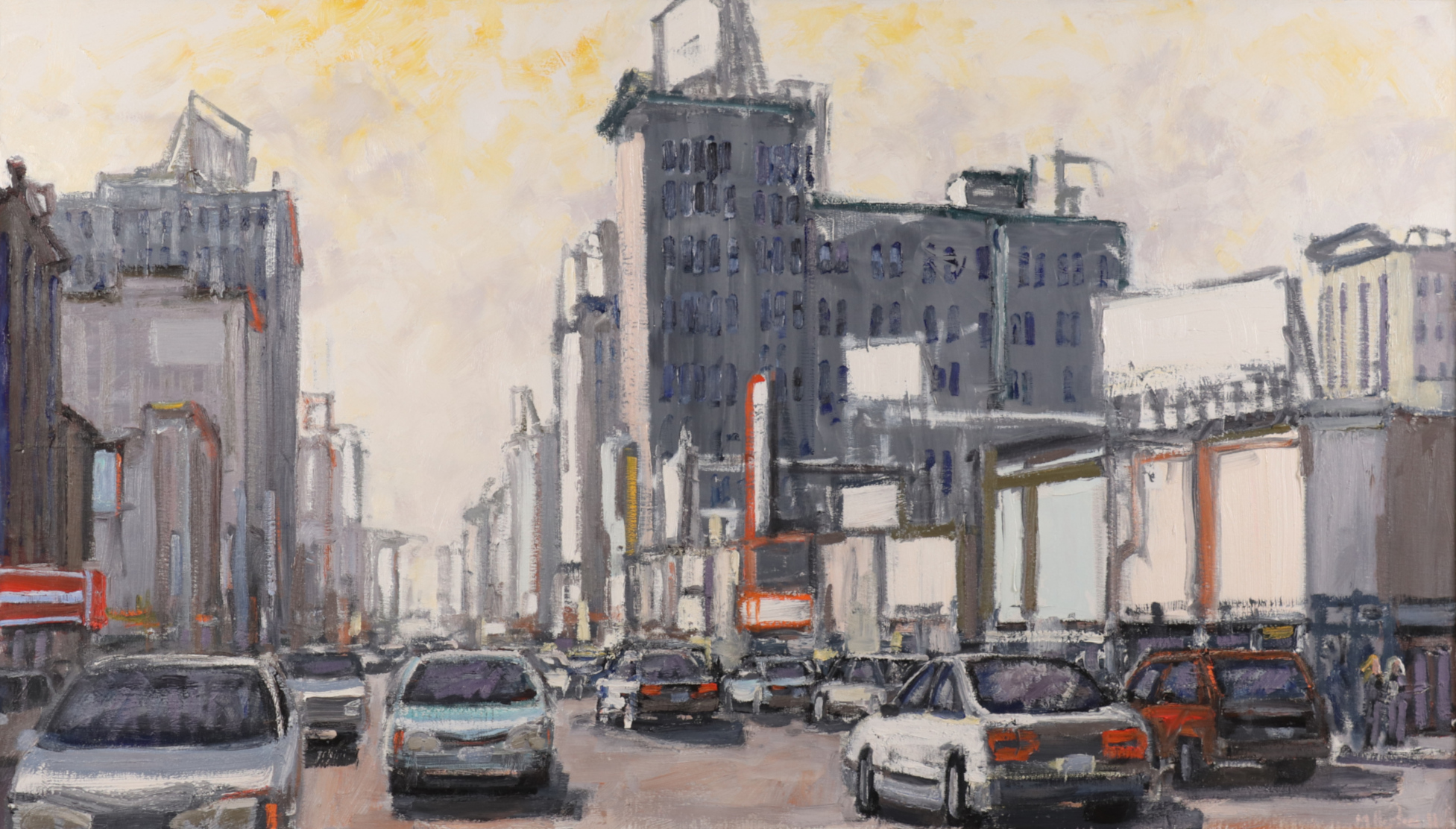 Busy City Street  32"x56"