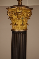 View 2: Empire Style Bronze and Ormolu Column Lamp