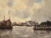 View 1: Gustave Wolff (1863-1935) "Docks at Battery Park"
