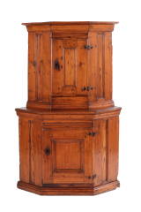 Small Pine Pedestal Corner Cabinet, c. 1780-1800.