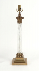 View 3: Pair of Crystal and Brass Column Lamps by Vaughan