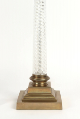 View 5: Pair of Crystal and Brass Column Lamps by Vaughan