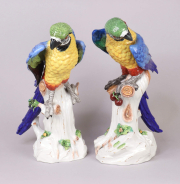 View 2: Pair of Large Samson Porcelain Parrots, 20th c.