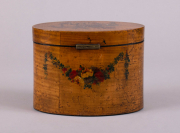 View 3: George III Painted Harewood Oval Tea Caddy, c. 1790