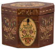 View 1: George III Octagonal Painted Tea Caddy, c. 1790