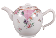 View 1: Chinese Export Pseudo Tobacco Leaf Teapot, c. 1790