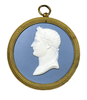 View 1: Sevres Blue and White Jasper Medallion of Emperor Napoleon, c. 1810