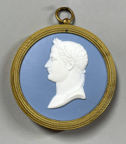 View 4: Sevres Blue and White Jasper Medallion of Emperor Napoleon, c. 1810