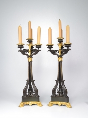 View 3: Pair of Louis-Philippe Bronze and Ormolu Candelabra, c. 1840