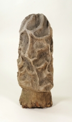 View 2: Folk Art Carved Morel Mushroom Sculpture, Mid 20th c.
